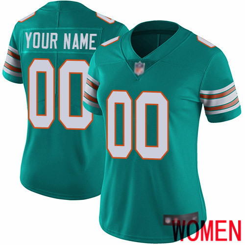 Limited Aqua Green Women Alternate Jersey NFL Customized Football Miami Dolphins Vapor Untouchable->customized nfl jersey->Custom Jersey